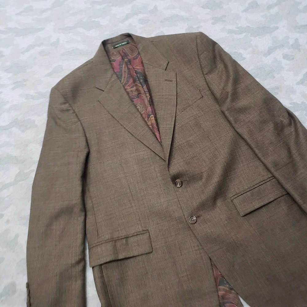 Lauren Ralph Lauren Blazer Mens 42R Brown Two Button Sport Coat Business Office
